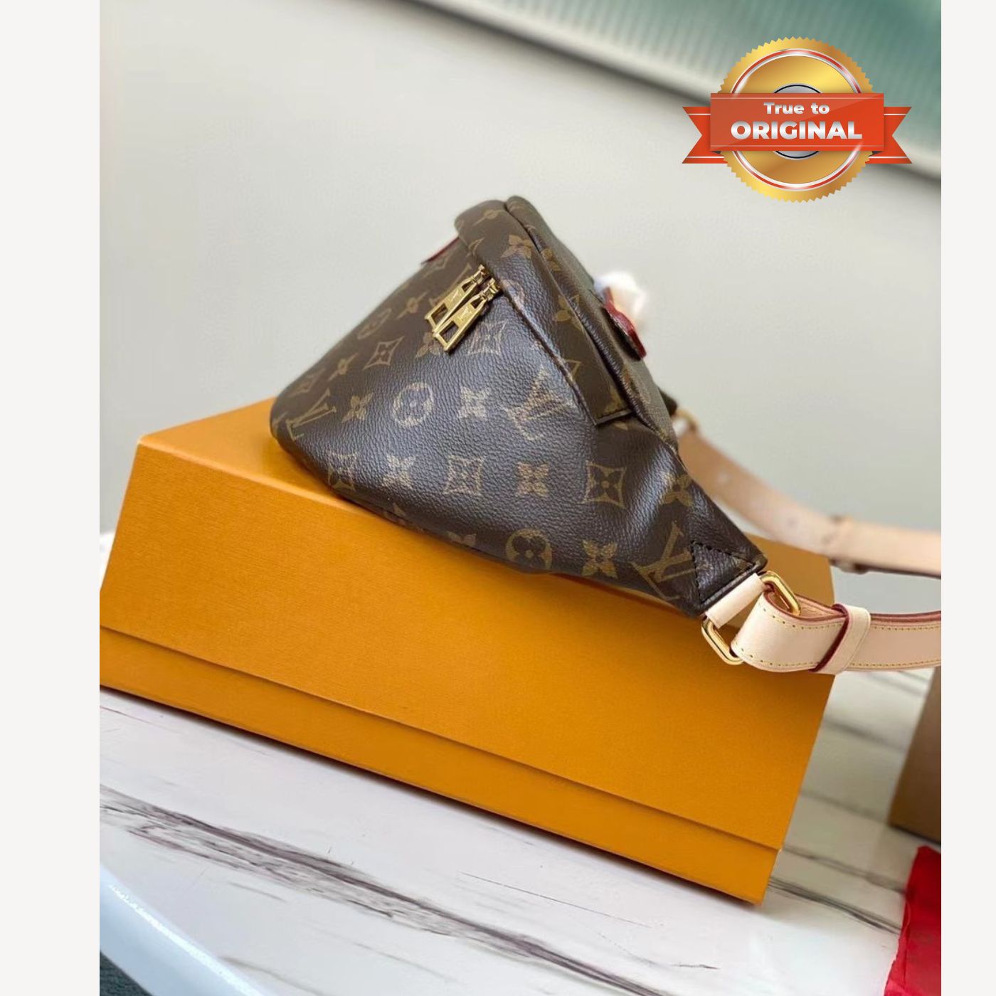 [True-to-ORIGINAL] Louis Vuitton Bumbag Monogram Canvas Brown For Women 14.5in/37cm